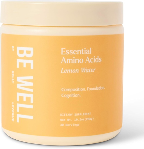 [BRSRAHTRCEBBOH36] Esteja bem por Kelly Essential Aminoácidos Lemon Powder planta-baseada (10,2 onças) BCAA 9 EAA's