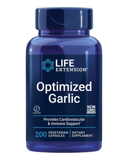[BRSWIZYYCUGRUEDC] Life Extension Optimized Garlic, standardized Capsules for Heart Health, Immune Support, Cellular detoxification and Healthy platelet Function, Gluten-Free, Non-GMO, Vegetarian, 200 Capsules