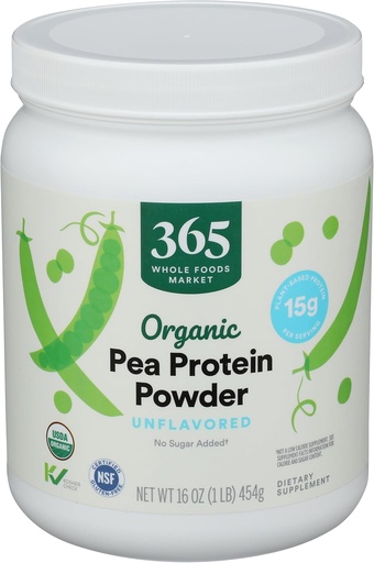 [BRSWGZQBOZ6RSGTZ] 365 by whole Foods Market, Organic Pea Protein, 16 Ounce
