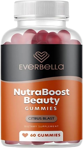 [BRSROGQNCF7WA3AY] Nutraboost Beauty Gummies, Vegan Collagen Booster, Biotin, Skin Hair and Nails, Vitamin A, E, C, Citrus Flavor, 30 Day Supply, Sugar-free