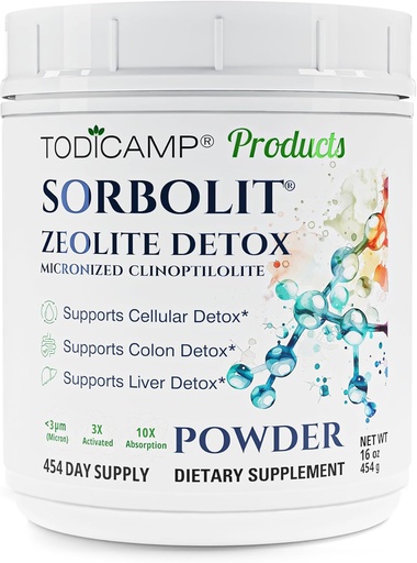 [BRSRMFAHCVYB4H33] Sorbolit Zeoliet Detox Powder - 1 lb Clinoptiloliet Zeoliet Powder Sorbolit - 1-2 μm voor Cellular Detox - 454 Days Supply