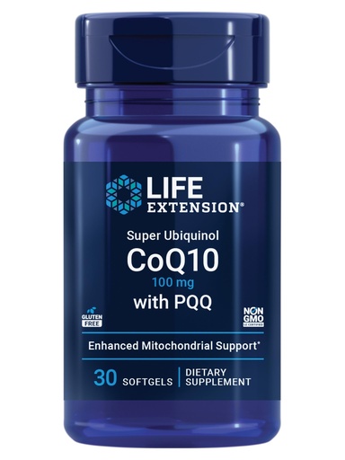 [BRSWIFQLDIAGEC34] Life Extension Super Ubiquinol CoQ10 with PQQ, coenzyme Q10, pyrroloquinoline Quinone, Heart Health Supplement, Maximum Absorption, 100 mg, Non-GMO, Gluten-Free, 30 softgels