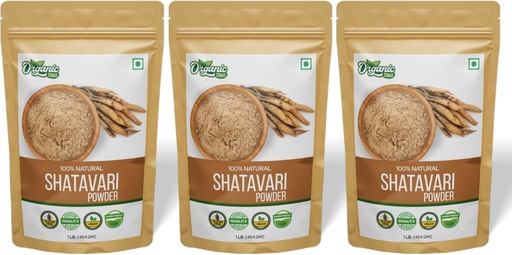 [BRSROGT3DJYWY3D7] Pulbere organică Shatavari - 16 oz (Pachet de 3)
