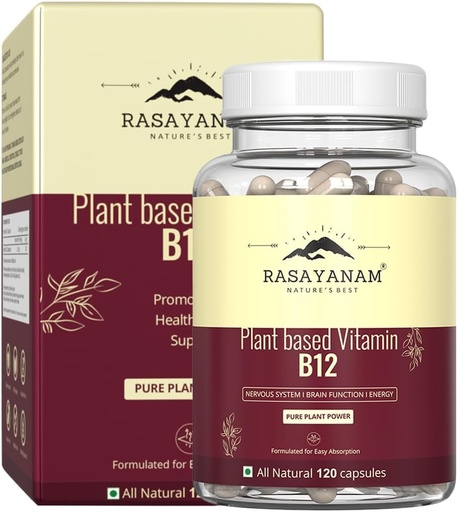 [BRSRABD2DN4GGFD2] Vitamina B12 Suplemento para Hombres " Mujeres " , Fórmula Orgánica para Vegetarianos " Veganos para apoyar la función cerebral del sistema nervioso " , Caplet
