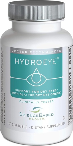 [BRSRABQRDF5BGG33] Hydro-Eye Softgels - Dry Eye Relief - Features GLA, EPA, DHA and Other Key Nutrients - 120 Count