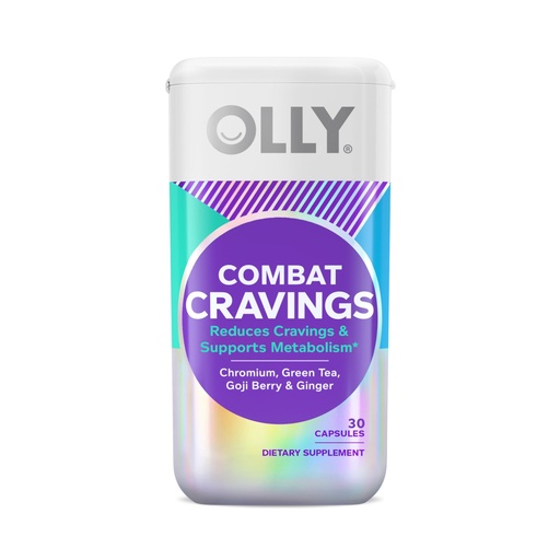 [BRSW2EILCQPAGHLB] OLLY Combat Cravings, Metabolism & Energy Support Supplement,1000 mcg Chromium, Green Tea, Goji Berry, Ginger - 30 Count