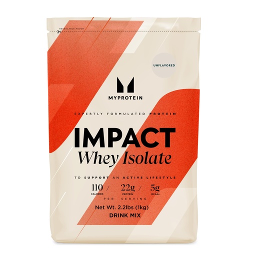 [BRSWIGIKB54GM2Y7] Myprotein Impact Whey Protein Isolate, 2.2 Lbs (40 Servings) Unflavored, 22g Protein, 3.5g Glutamine & 4.5g BCAA Per Serving, Shake for Muscle Strength & Recovery