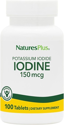 [BRSWIZQ2CB4Q2GDK] NaturesPlus Kalium jodide - 150 mcg, 100 vegan tabletter - Thyroid støtte Supplement, støtter pustende helse - vegetarisk, glutenfri - 100 serveringer