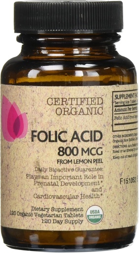 [BRSWGBIHO4OW2DQ4] Futurebiotics Certified Organic Folic Acid - 120 Tablets