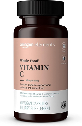 [BRSWYBQHCJ5RACLO]   Elements - Whole Food Vitamin C, 95% Whole Food Source, Dietary and other ingredients derived from whole foods, Non-GMO verified ingredients, vegan certified, and gluten free, 60 capsules