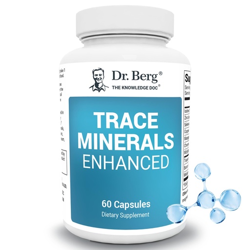 [BRSWYZ3RB54GG2TA] Dr. Berg Trace Minerals Enhanced Complex - Complete with 70+ Minerals Including 10 mg of Zinc - Dietary Supplement - 60 Capsules