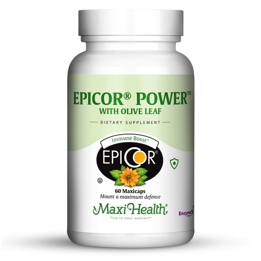 [BRSWIHT6OINAIC3K] Maxi Health Epicor Supplement – Epicor Immune Support 500mg with Olive Leaf Extract – Gut, Respiratory & Antioxidant Support – High-Metabolite Immunogens – Processed Brewer's Yeast – Kosher, 60 Count
