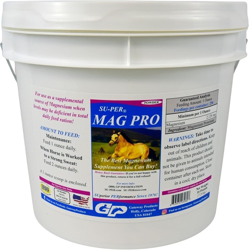 [BRSWIZT3B57A2HIZ] SU-PER Mag Pro Horse Calming Supplement - Support Normal Behavior & Calming Effect - Magnesium Supplement for Horses - 16 Pound, 8 Month Supply