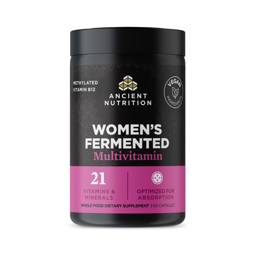 [BRSWYBL3CMFRO3IV] Ancient Nutrition Multivitamin for Women, Women's Fermented Multivitamin with Methylated Vitamin C, D, K, Zinc & Magnesium, Immune Support, Vegan, 60 Ct