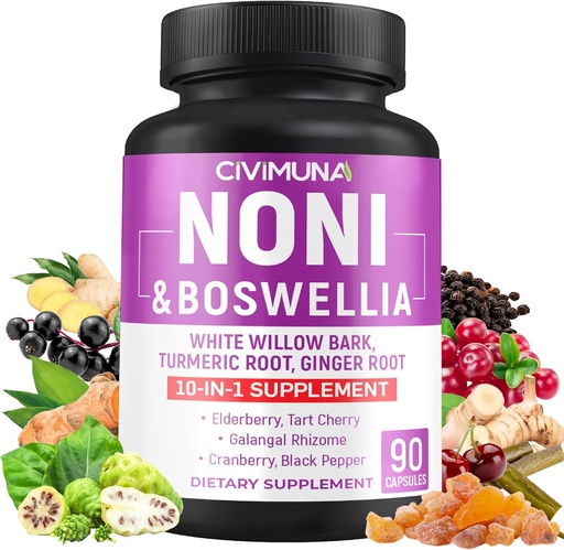 [BRSRMFA3O4IAM3TB] Noni Kapsule s Boswellia, White Willow Bark, Turmerica, Ginger Root a ďalšie - 90 Kapsule od 3 mesiacov