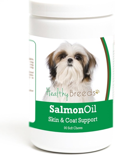 [BRSWGEICBAMGOH37] Healthy Breeds Shih Tzu Salmon Oil Soft Chews 90 Count