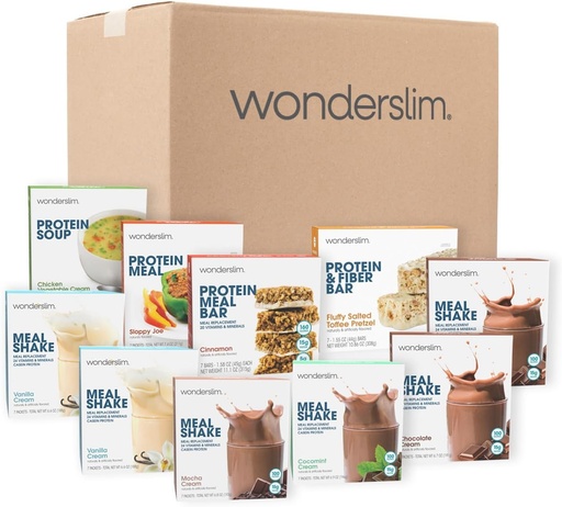 [BRSWGGD4BACGEEQ2] Wonderslim 2 Week Weight Loss Meal Kit – 70 Ready to Eat Diet Foods for Weight Loss, Prepackaged Meals & Snacks for Men & Women, with Built-In Structure for Long-Term Success