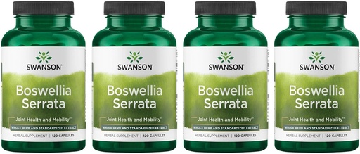[BRSWGFD3B4DWO23H] Swanson Boswellia Serrata - Whole Herb & Standardized Extract 120 Caps (4 Pack)