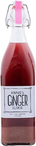 [BRSROFIEBMBAG3I6] Annie's Ginger Elixir, 34oz 2-Pack, Pure Natural Organic Tonic Ginger Shot, Digestive Cleanse Boosts Immune Defense, Daily Gut Health and Wellness, Non-GMO Beverage