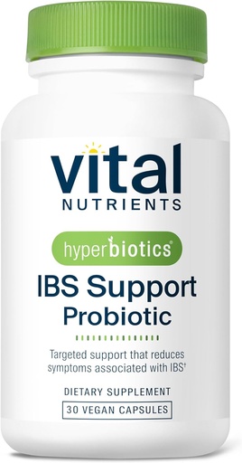 [BRSRO2QLBYHA43LF] Hyperbiotics Vital Nutrients IBS Probiotic | Reduce Symptoms of IBS* | Clinically Studied Vegan probiotic for IBS Relief from Bloating, Gas, Diarrhea, &amp; Abdominal Discomfort* | 30 Capsules