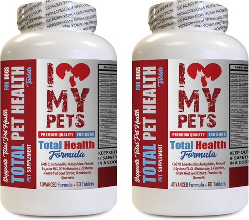 [BRSWGHY3OUHRGAA6] I LOVE MY PETS LLC Dog Immunity - Dog Total PET Health - Premium Formula - Best Complex - Dog Vitamin a - 2 Bottles (120 Treats)
