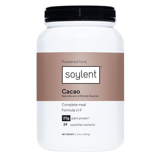 [BRSWGZAZB4GQY2D6] Soylent Complete Nutrition Meal Replacement Protein Powder, Cacao - Plant Based Vegan Protein, 39 Essential Nutrients - 36.8oz