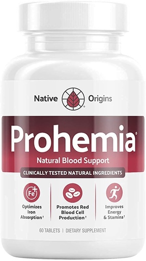 [BRSWIED7BQPGOHQV] Natural Blood Builder Iron Supplement and Support for Healthy RBC & Oxygen Levels and Red Blood Cells Production for Women and Men - 60 Pills