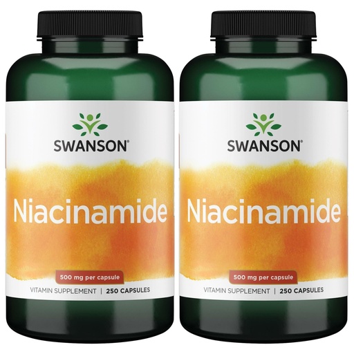 [BRSWGFD3B55AYCLV] Swanson Niacinamide 500 mg 250 Caps (2 Pack)