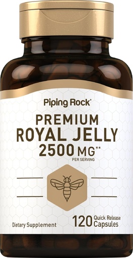 [BRSRMFATAQBGMETG] Piping Rock Royal Jelly Capsules 2500 mg 120 Tellen Niet-GMO, Glutenvrij Supplement