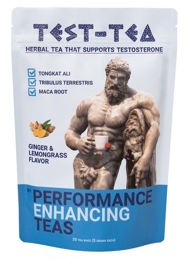 [BRSROYYROYHB62QY] Test-Tea | Testosterone Boosting Herbal Tea for Men | Ginger and Lemongrass Flavor | 20 Pack Bag | with Tongkat Ali, Tribulus Terrestris and Maca Root by Performance Enhancing Teas
