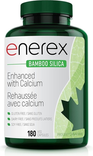 [BRSWGYAPCF4A4H33] Bamboo Silica with Calcium Citrate - 180 Veggie Caps for Bone & Dental Health, Enhanced Hair, Skin & Nails Growth - Plant-Based Supplement, Bamboo Extract & Organic Silica for Wellbeing