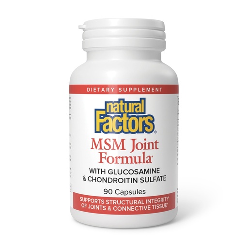 [BRSWIYT3PMMWEDQ7] Natural Factors, Joint MSM Formula, Supports Healthy Joint, Muscle and Cartilage with Glucosamine and Chondroitin Sulfate, 90 capsules (90 servings)