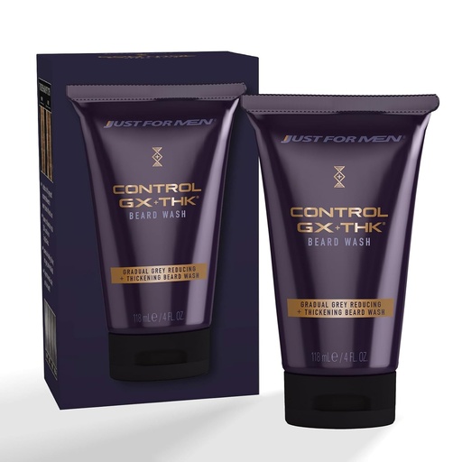 [BRSROEAHBZ6RUA3B] Just for Men Control GX + THK Thickening Beard Wash with Grey Reduction, Alpha Keratin Helps Beard Growth, Thickens Hair Up to 20%, Works with Every Hair Texture, 4 oz