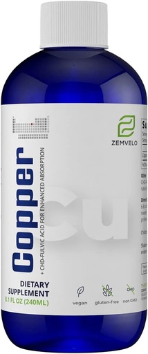 [BRSWIYL5ABYB6DIV] Flydende Ionic Chelated Copper 124; Natural Elixir for Sund Connective Tissue