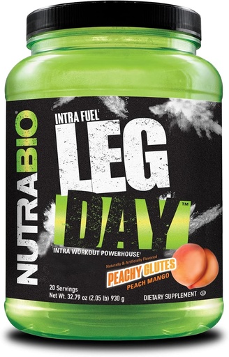 [BRSRMY32OYDQED33] NutraBio Leg Day Intra Workout Powder – Advanced Carb Supplement with Cluster Dextrin & Electrolytes – Carb Powder with EAAs/BCAAs – Cyclic Dextrin for Performance – Peach Mango, 20 Servings