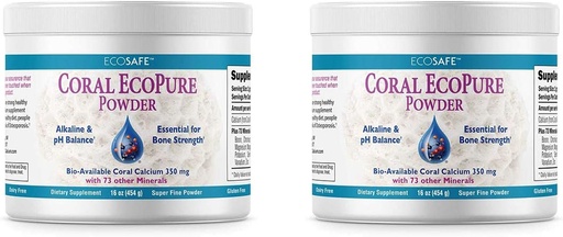 [BRSWG2YYB4FRGAIV] Ecpure Coral Calcium Powder with Trace Minerals - 16 Ounces