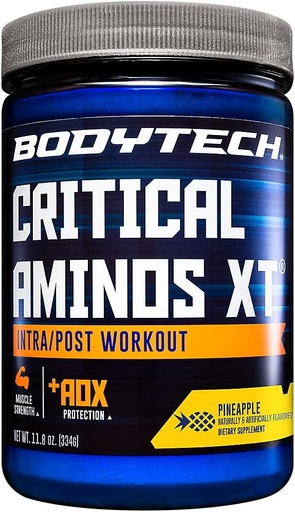 [BRSWGFAHC4PAEE3G] BODYTECH Critical Aminos XT Intra/Post Workout Pineapple - Supports Muscle Recovery (11.8 Ounce Powder)