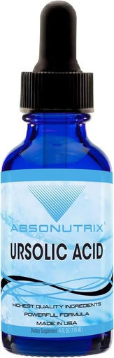 [BRSW2AT4CV4A23YU] Absonutrix Ursolic酸 590mg, 4 Fl Oz瓶, 200 高潜力服务, 高生物利用率, 快速吸收, 第三方测试, GMP-认证, 非GMO, 无残忍产品, 在美国制造