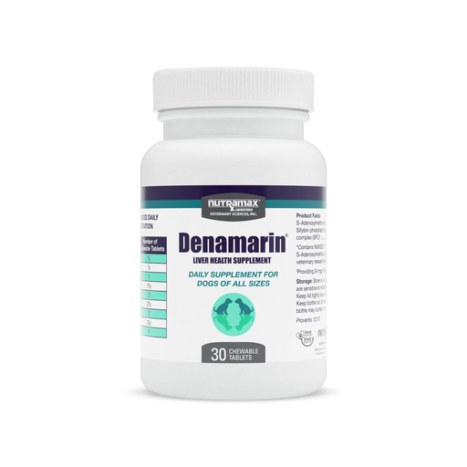 [BRSWIYD7OIPACYDY] Nutramax Denamarin Liver Supplement for Dogs, Chewable Tablets, 30ct | Liver Support for Dogs, contains S-Adenosylmethionine (SAMe) + Milk Thistle Silybin, All Ages & Sizes, Chewable Tablets