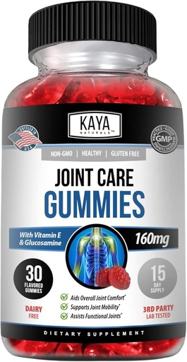 [BRSRMEABAEGQY2A4] Kaya Naturals Mobility Care Gummies for Back, Knees & Hands | Flexibility Support - Glucosamine Gummies Best Immune Support for Women & Men - 30 Count