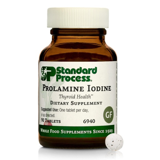 [BRSWGEL3AANQY33K] Standard Process Prolamine Iodine - Thyroid Health Supplement - Essential Endocrine Support with Iodine - Gluten-Free, Non-Dairy, & Non-Soy - 90 Tablets (90 Servings)