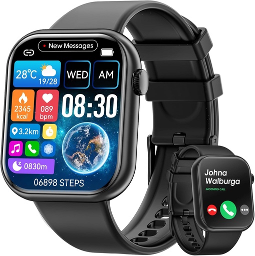[BRSRMAY3OUNQ2CLH] Hwagol Smart Watch (Answer/Make Call) 1.85inch Fitness Tracker, DIY Dials/Pedometer/Calories/Multiple Sport Modes/Voice Assistant, Smart Watches for Men Women Android iOS Phones