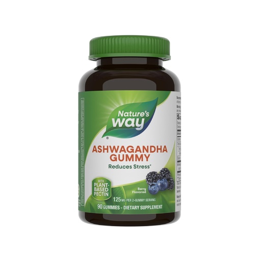 [BRSW2AY7OYCQ2A3V] Nature's Way Ashwagandha Gummies, Reduce Stress with Adaptogenic Herb*, 125 mg Per 2-Gummy Serving, Berry Flavored, 90 Gummies (Packaging May Vary)