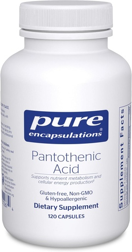 [BRSWIYIOAAHBQAIZ] Pure Encapsulations acido pantotenico | Supplemento anallergico supporta la produzione di energia cellulare, la salute surrenale e cardiovascolare | 120 capsule