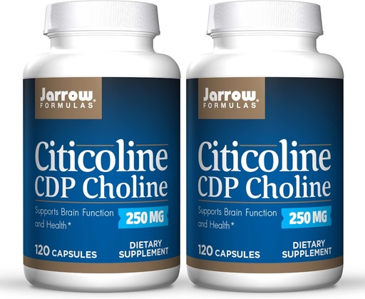 [BRSWKGAZOQHREF3G] Jarrow Formulas Citicoline (CDP Choline) 250 mg - 120 Capsules, Pack of 2 - Supports Brain Health & Attention Performance - Up to 240 Total Servings