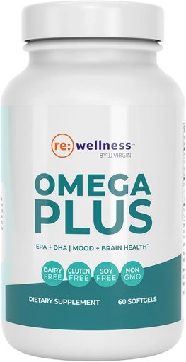 [BRSWKGIOAUGQYCL2] Reignite Wellness by JJ Virgin TEN Omega Plus TENIDO Petróleo de alta dosis Aceite de pescado Suplemento TENIDO Apoyo Cardiovascular System " Joints TEN EPA " DHA promueve la memoria, Focus " Healthy Response to Stress 60 Softgels