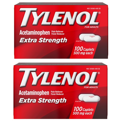 [BRSROFT3CJ4AA2D2] Tylenol Extra Strength Pain Reliever and Fever Reducer Caplets, 500 mg Acetaminophen, Pain Relief Pills for Headache, Backache, Toothache and Minor Arthritis Pain Relief, 200 Count