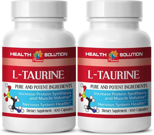 [BRSWKGQNBQIRYH3G] Taurine b6 - L-TAURINE 500MG - maintain lean muscle mass, Taurine Supplement, Essential Amino Acids, Focus and Energy Booster, Memory Support, powerful antioxidant, Detox pills, 2 Bot 200 Capsules