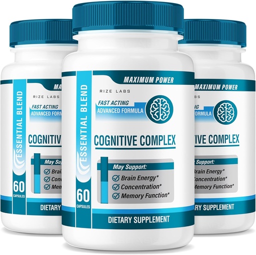 [BRSROZQYA4IBG232] rize labs - Cognitive Complex Capsules – Daily Focus & Clarity Formula with a Balanced Blend for Alertness, Memory Support, and Everyday Wellness | Easy-to-Take Pills for Adults (180 Capsules)