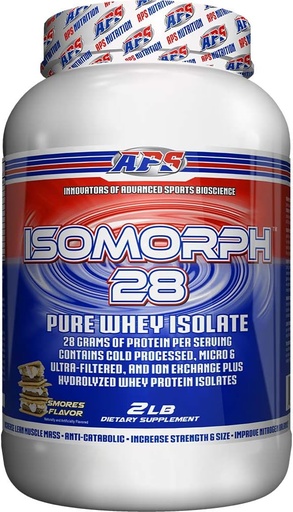 [BRSWIYL3BZ6Q2FLC] APS תזונה Isomorph 28 אבקת חלבון | Pure Whey Isolate | Cold Pressed, Ultra--פילטרed, & Ion Exchange Isolates | 28g חלבונים | 2 פאונד (S'mores)